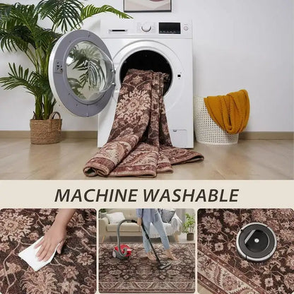 New Vintage Floral Rugs Soft Accent Large Area Rug Fluffy Carpet for Bedroom Living Room