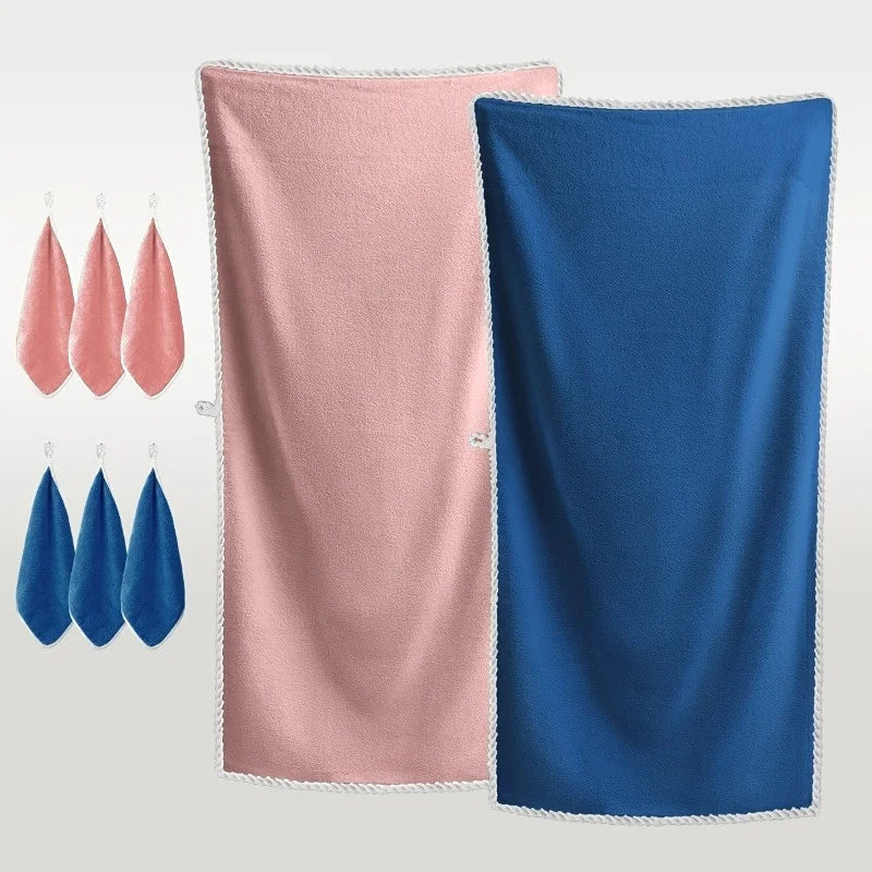 8PCS Luxury Bath Towel Set- Ultra Soft High Absorbency Microfiber Flannel Towels, Plush Towel Collection, Ultrasoft Fabric