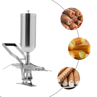5L Manual Churrera Latin Fruit Donut Filler Churros Filling Machine Waffle Maker Stainless Steel Commercial Home Use