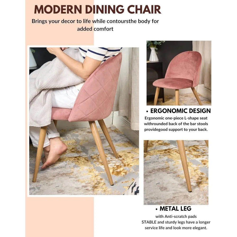 Dining Chairs Set of 2, Kitchen Dining Room Chairs with Soft Velvet Seat/Metal Legs