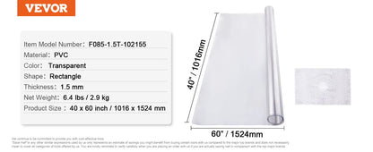 Clear Plastic Table Cover  Protector Rectangle