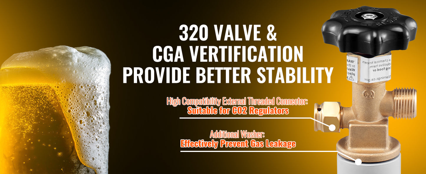 5 Lbs CO2 Tank Aluminum Gas Cylinder