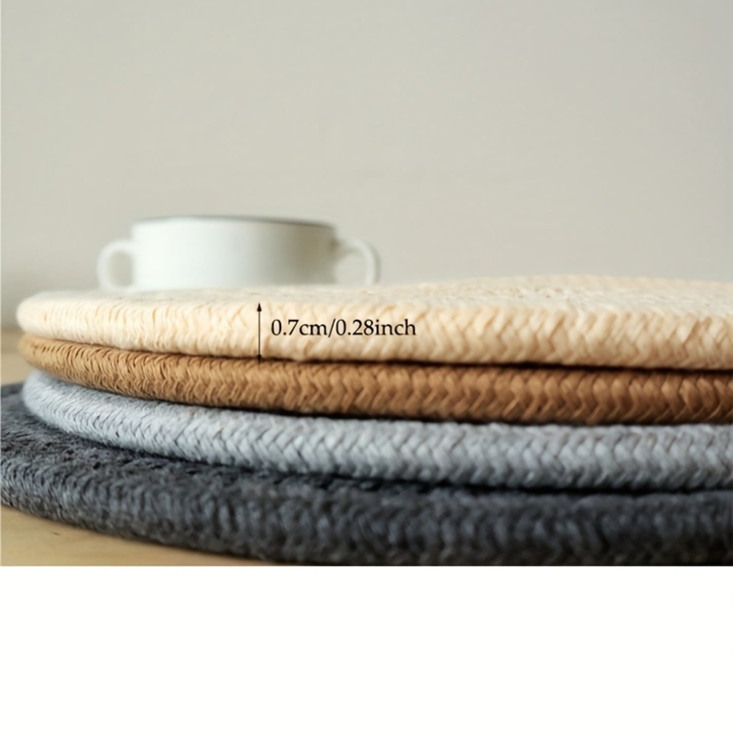 Cotton Woven Coaster, Japanese Hand-woven Thread Rope Placemat, Household Table Heat Insulation Table Mat, Office Desktop Coaste