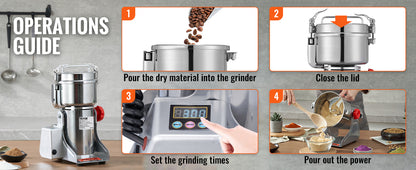 150-2500g Electric Grain Mill Grinder