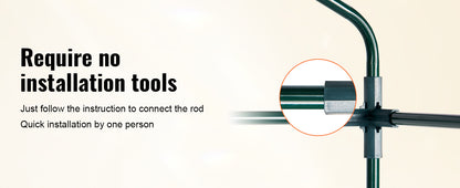 Walk-in Green House Greenhouse with Shelves High Strength PE Cover with Doors & Windows and Steel Frame for Planting