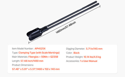 Post Hole Digger Heavy Duty Post Hole Digger Manual Hole Digger with Scale Markings Post Hole Digger for Digging Gardening