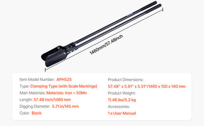 Post Hole Digger Heavy Duty Post Hole Digger Manual Hole Digger with Scale Markings Post Hole Digger for Digging Gardening