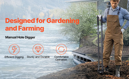 Post Hole Digger Heavy Duty Post Hole Digger Manual Hole Digger with Scale Markings Post Hole Digger for Digging Gardening
