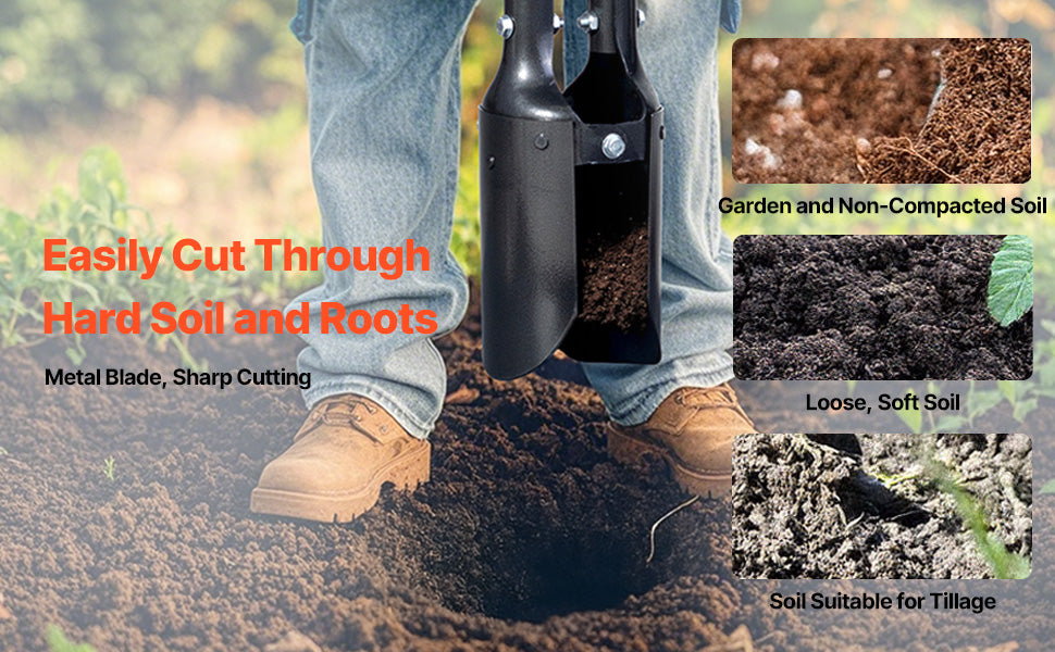 Post Hole Digger Heavy Duty Post Hole Digger Manual Hole Digger with Scale Markings Post Hole Digger for Digging Gardening