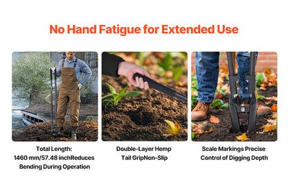 Post Hole Digger Heavy Duty Post Hole Digger Manual Hole Digger with Scale Markings Post Hole Digger for Digging Gardening