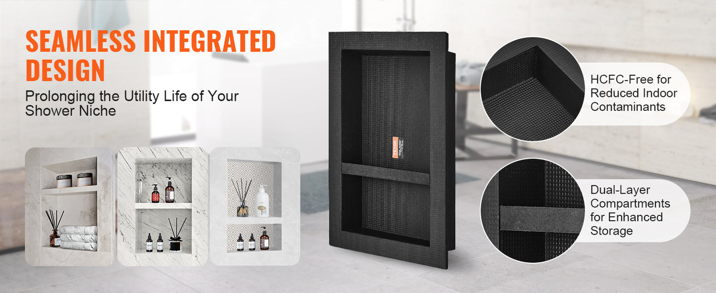 Shower Niche Ready for Tile Shelf Organizer  Corners Niche Recessed Sealed Protection  Soap Storage for Shower Bathroom