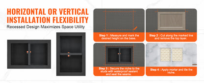 Shower Niche Ready for Tile Shelf Organizer  Corners Niche Recessed Sealed Protection  Soap Storage for Shower Bathroom