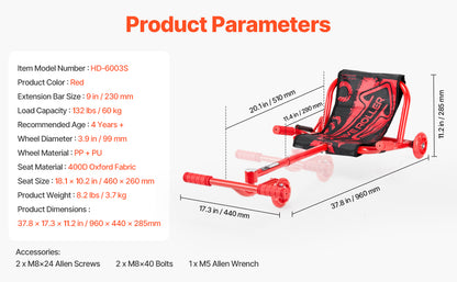 132/198lbs Kids Ride on Scooter Swing Side-to-Side Powered by Zig-Zag Motion Drifting Outdoor Sport Toys for Children