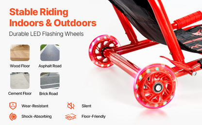 132/198lbs Kids Ride on Scooter Swing Side-to-Side Powered by Zig-Zag Motion Drifting Outdoor Sport Toys for Children