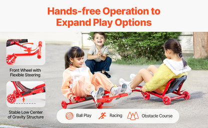 132/198lbs Kids Ride on Scooter Swing Side-to-Side Powered by Zig-Zag Motion Drifting Outdoor Sport Toys for Children